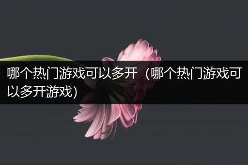 哪个热门游戏可以多开（哪个热门游戏可以多开游戏）