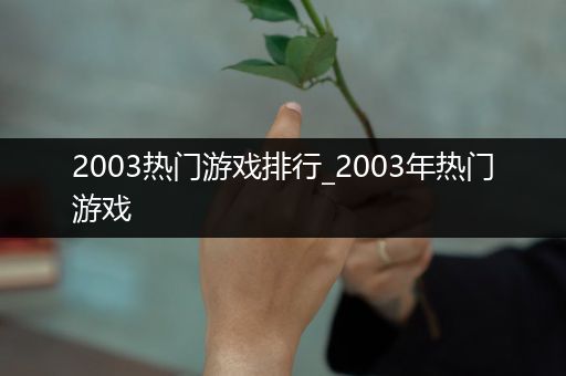 2003热门游戏排行_2003年热门游戏