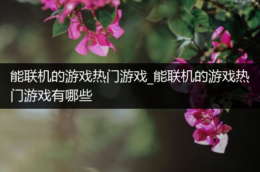 能联机的游戏热门游戏_能联机的游戏热门游戏有哪些