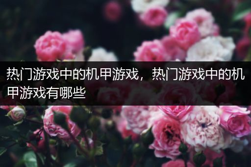 热门游戏中的机甲游戏，热门游戏中的机甲游戏有哪些