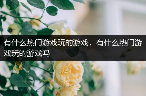 有什么热门游戏玩的游戏，有什么热门游戏玩的游戏吗