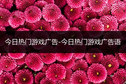 今日热门游戏广告-今日热门游戏广告语