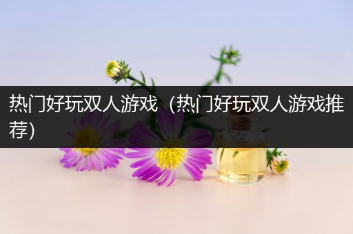 热门好玩双人游戏（热门好玩双人游戏推荐）