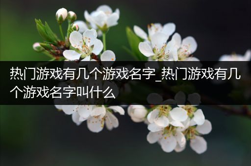 热门游戏有几个游戏名字_热门游戏有几个游戏名字叫什么