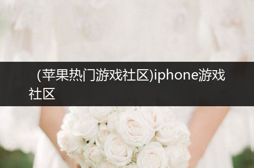 （苹果热门游戏社区)iphone游戏社区