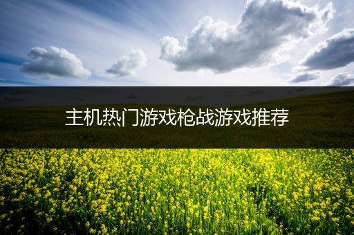 主机热门游戏枪战游戏推荐