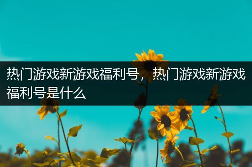 热门游戏新游戏福利号，热门游戏新游戏福利号是什么