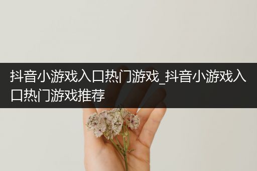 抖音小游戏入口热门游戏_抖音小游戏入口热门游戏推荐