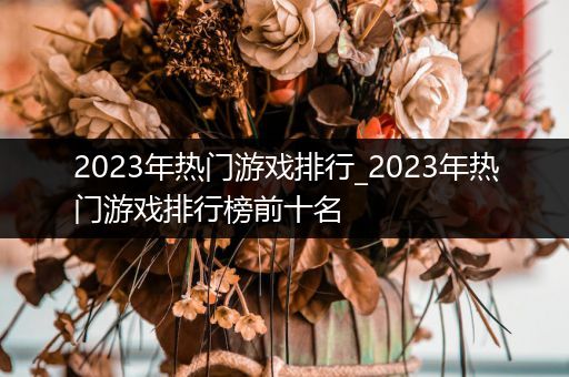 2023年热门游戏排行_2023年热门游戏排行榜前十名