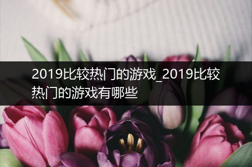 2019比较热门的游戏_2019比较热门的游戏有哪些