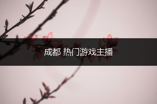 成都 热门游戏主播