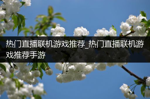 热门直播联机游戏推荐_热门直播联机游戏推荐手游