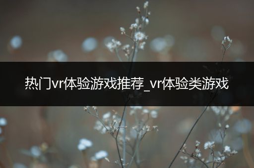 热门vr体验游戏推荐_vr体验类游戏