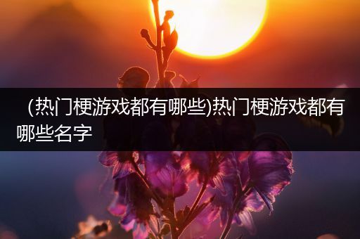 （热门梗游戏都有哪些)热门梗游戏都有哪些名字