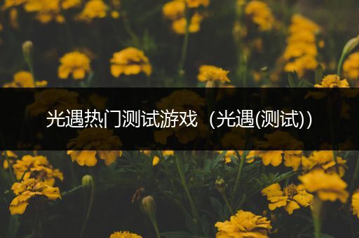 光遇热门测试游戏（光遇(测试)）