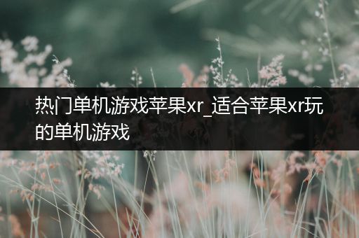 热门单机游戏苹果xr_适合苹果xr玩的单机游戏