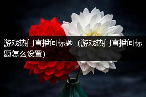 游戏热门直播间标题（游戏热门直播间标题怎么设置）