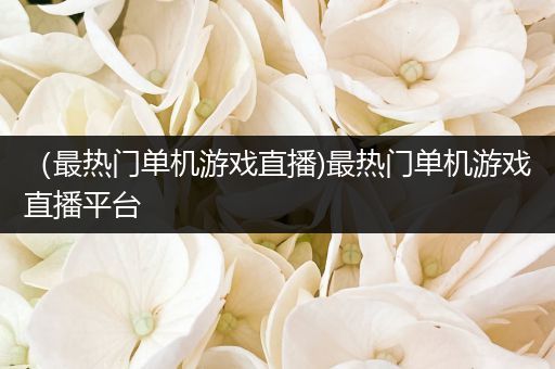 （最热门单机游戏直播)最热门单机游戏直播平台