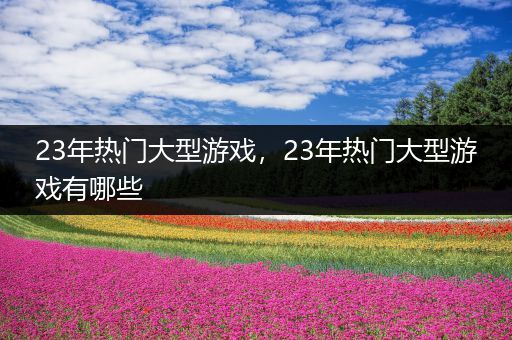 23年热门大型游戏，23年热门大型游戏有哪些