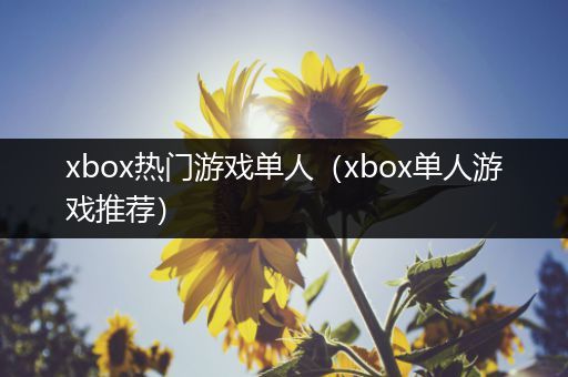 xbox热门游戏单人（xbox单人游戏推荐）