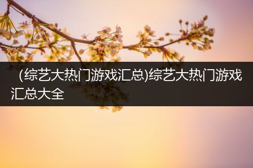 （综艺大热门游戏汇总)综艺大热门游戏汇总大全