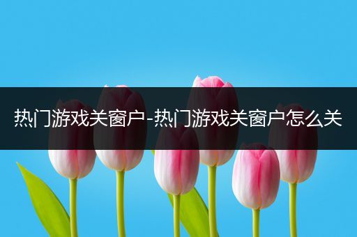 热门游戏关窗户-热门游戏关窗户怎么关