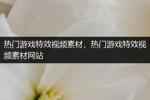 热门游戏特效视频素材，热门游戏特效视频素材网站