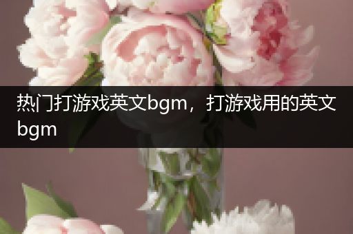 热门打游戏英文bgm，打游戏用的英文bgm