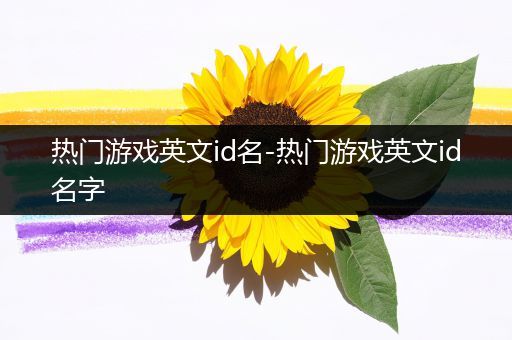 热门游戏英文id名-热门游戏英文id名字