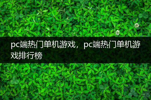 pc端热门单机游戏，pc端热门单机游戏排行榜