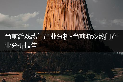 当前游戏热门产业分析-当前游戏热门产业分析报告