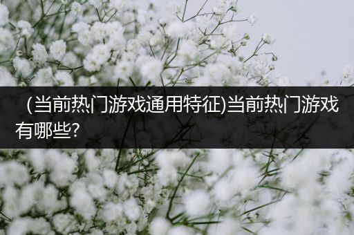 （当前热门游戏通用特征)当前热门游戏有哪些?